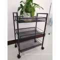 Latest Hallway Storage Bathroom Black Grid Three Layers Light Simple Rack Shelf